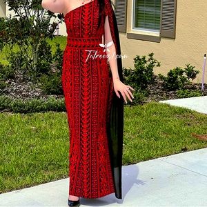 One shoulder Fully Embroidery traditional Thoub